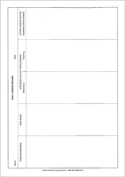 Lesson Record Sheets Cover